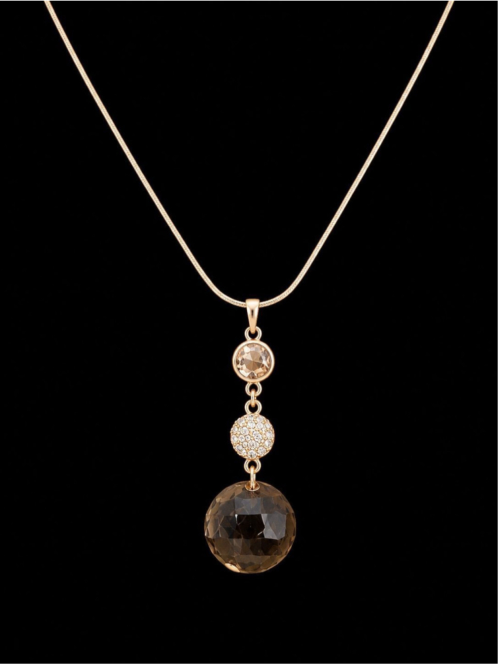 Smoky quartz and shimmering stones. necklace